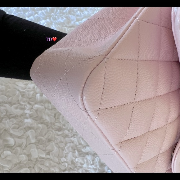 🎁 CHANEL Classic Double classic flap 22S rose Clair light pink ( Caviar) - Picture 8 of 16